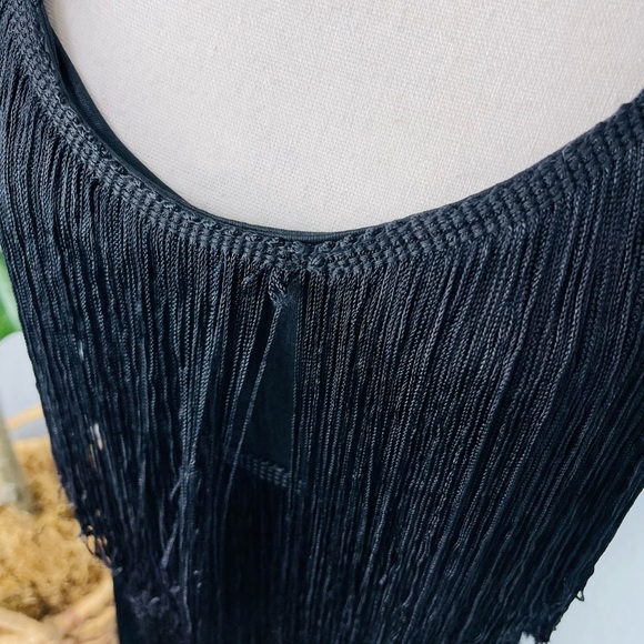 Vintage Shuet Young for HW Collections Black Finger Flapper Style Midi Dress - Picture 5 of 7